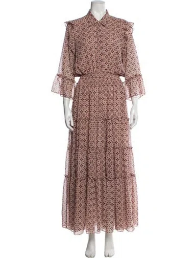 Pre-owned Misa Printed Long Dress