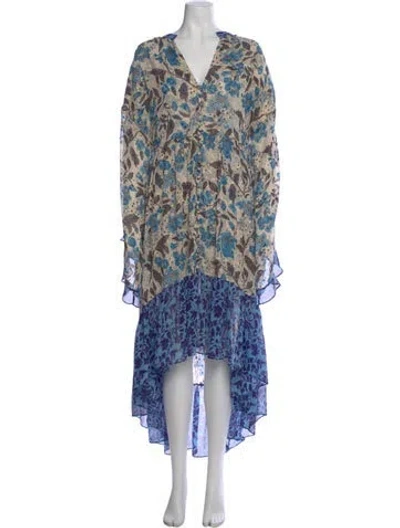 Pre-owned Misa Printed Long Dress