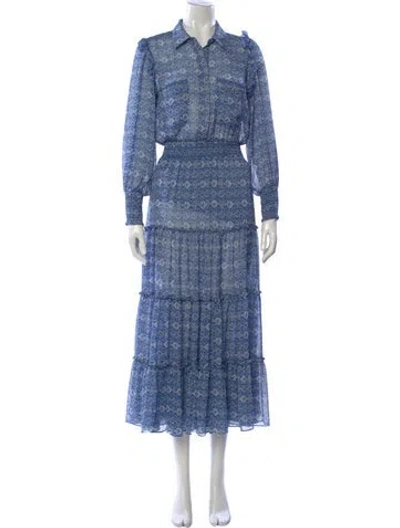 Pre-owned Misa Printed Long Dress