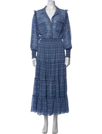 Pre-owned Misa Printed Long Dress