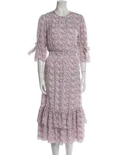Pre-owned Misa Printed Long Dress In Multi