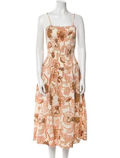 Pre-owned Misa Printed Long Dress In Multi