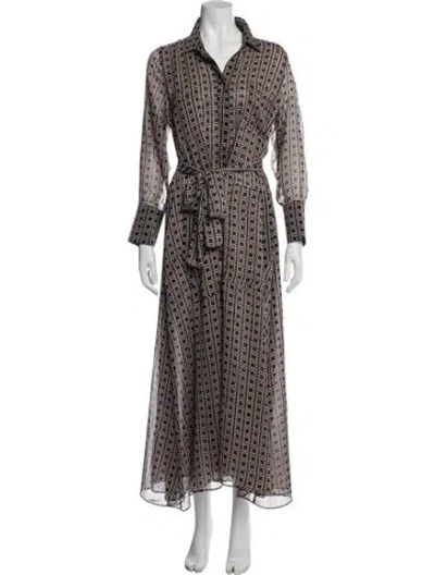 Pre-owned Misa Printed Long Dress W/ Tags In Black/neutrals