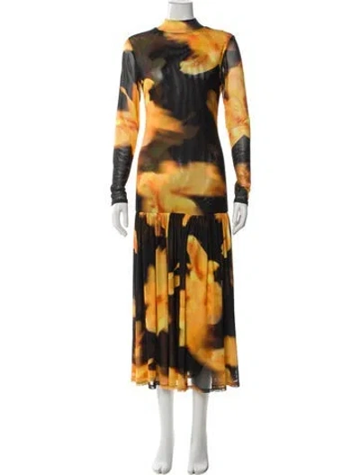 Pre-owned Misa Printed Long Dress W/ Tags In Multi