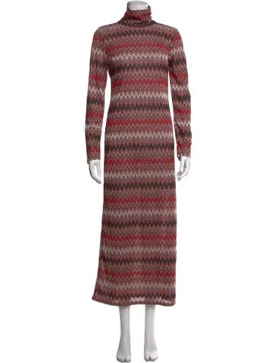 Pre-owned Misa Printed Long Dress W/ Tags In Multicolor
