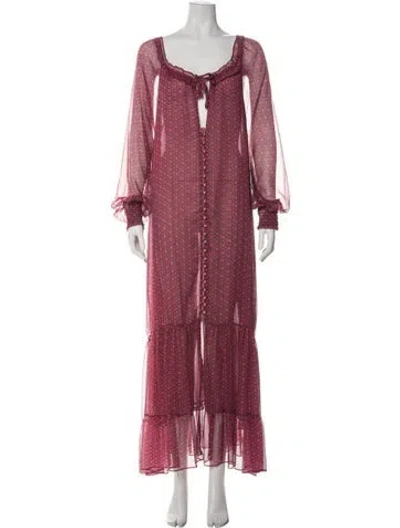 Pre-owned Misa Printed Long Dress W/ Tags In Pink