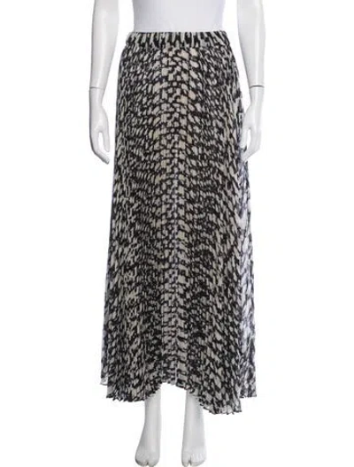 Pre-owned Misa Printed Long Skirt In Black
