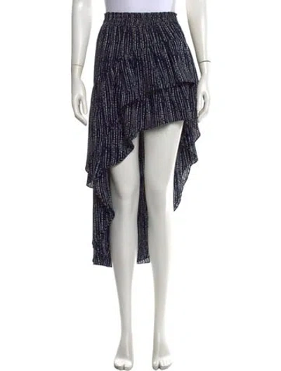 Pre-owned Misa Printed Long Skirt In Blue