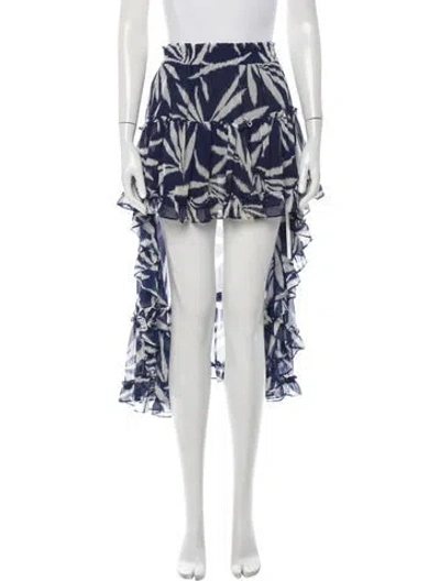 Pre-owned Misa Printed Long Skirt In Blue