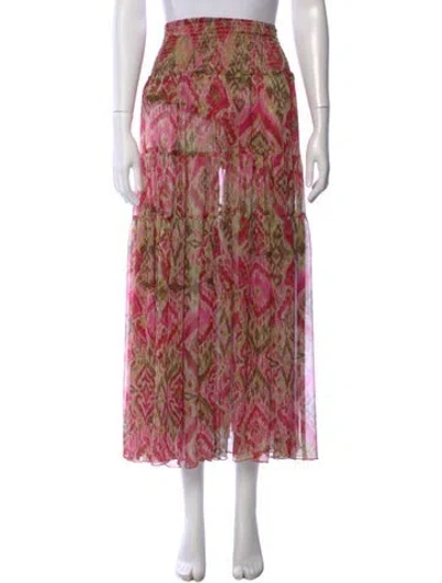 Pre-owned Misa Printed Long Skirt In Neutral