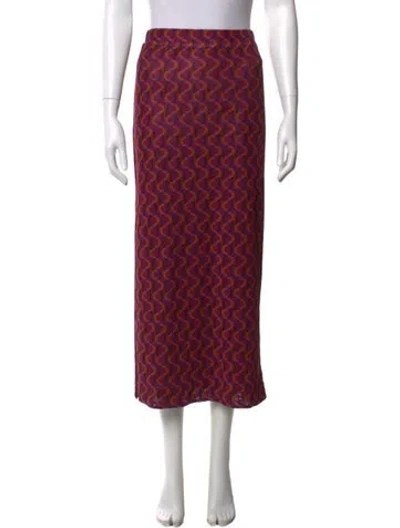 Pre-owned Misa Printed Long Skirt W/ Tags In Multicolor