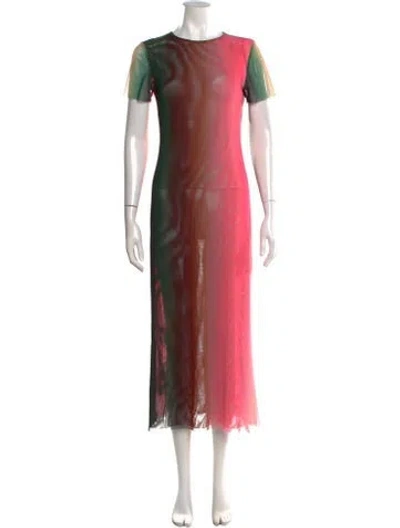 Pre-owned Misa Printed Midi Length Dress In Multi