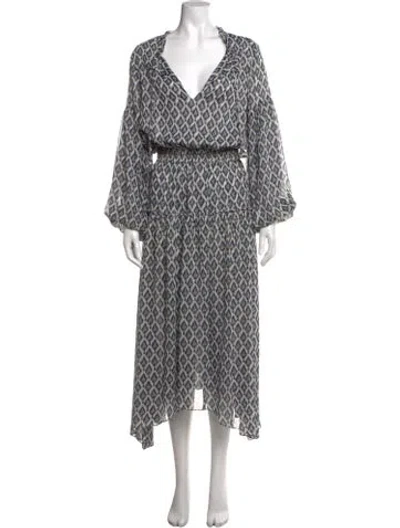 Pre-owned Misa Printed Midi Length Dress W/ Tags In Multi