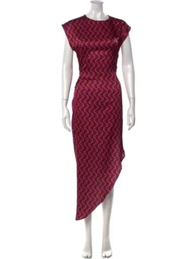 Pre-owned Misa Printed Midi Length Dress W/ Tags In Multicolor