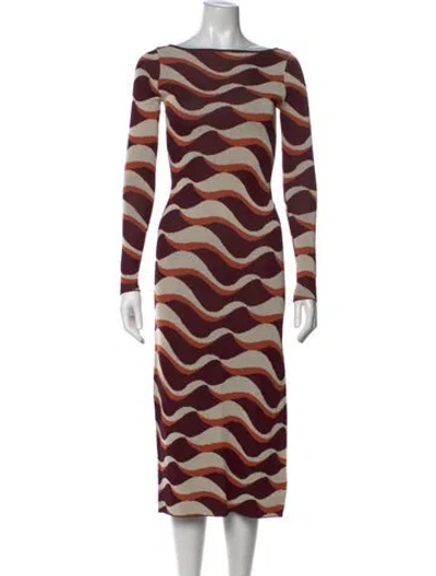 Pre-owned Misa Printed Midi Length Dress W/ Tags In Multicolor