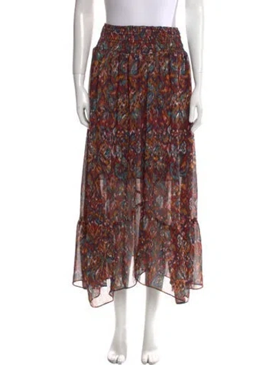 Pre-owned Misa Printed Midi Length Skirt