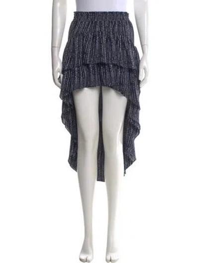 Pre-owned Misa Printed Midi Length Skirt In Blue