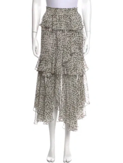 Pre-owned Misa Printed Midi Length Skirt In Gray