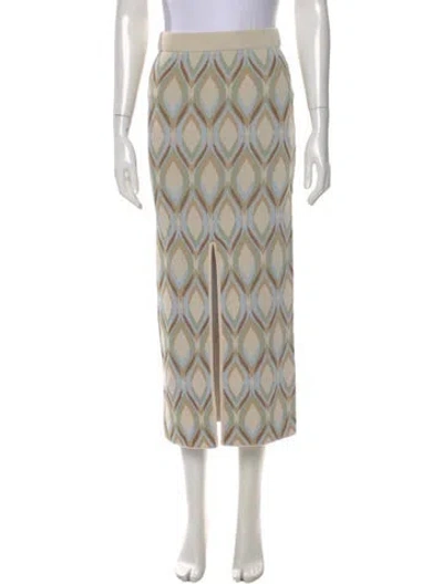 Pre-owned Misa Printed Midi Length Skirt In Neutral