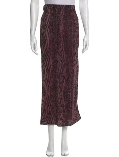 Pre-owned Misa Printed Midi Length Skirt W/ Tags In Red