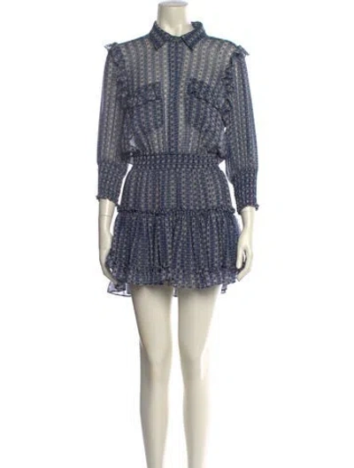Pre-owned Misa Printed Mini Dress
