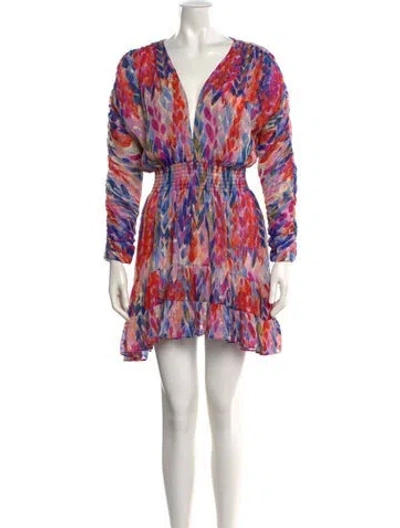 Pre-owned Misa Printed Mini Dress