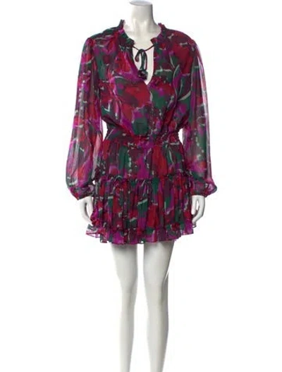 Pre-owned Misa Printed Mini Dress