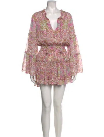 Pre-owned Misa Printed Mini Dress
