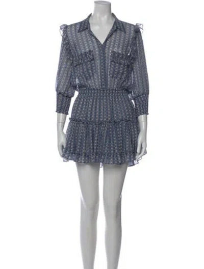 Pre-owned Misa Printed Mini Dress