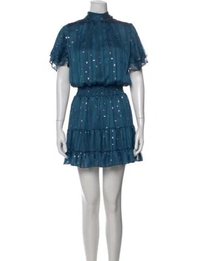 Pre-owned Misa Printed Mini Dress