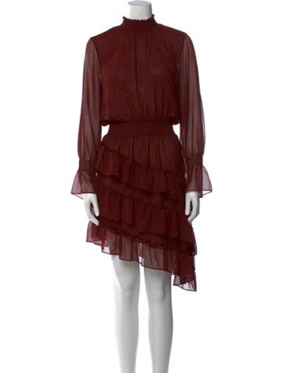 Pre-owned Misa Printed Mini Dress In Black