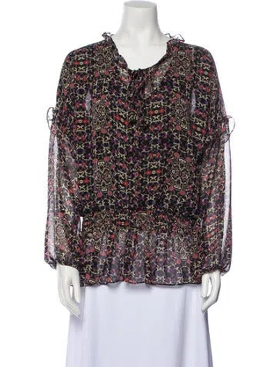 Pre-owned Misa Printed Mini Dress In Black