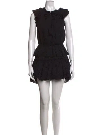 Pre-owned Misa Printed Mini Dress In Black
