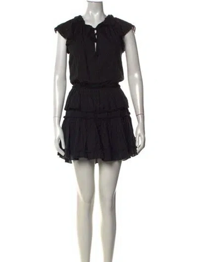 Pre-owned Misa Printed Mini Dress In Black