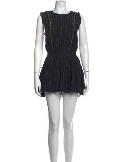 Pre-owned Misa Printed Mini Dress In Black