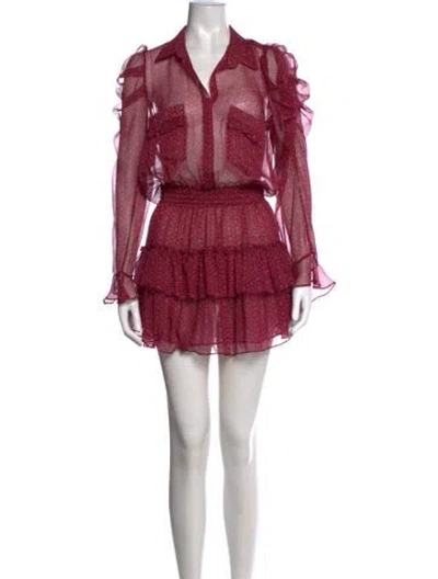 Pre-owned Misa Printed Mini Dress In Black/pink