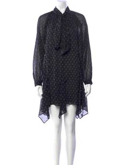 Pre-owned Misa Printed Mini Dress In Blue