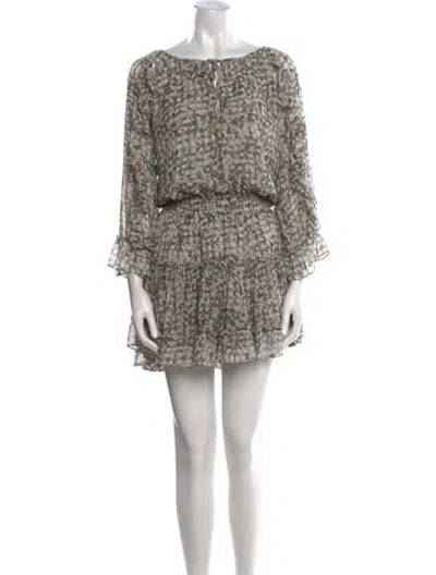 Pre-owned Misa Printed Mini Dress In Gray