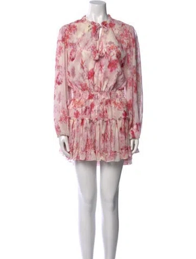 Pre-owned Misa Printed Mini Dress In Multi