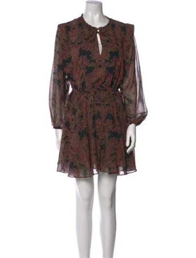 Pre-owned Misa Printed Mini Dress In Multi