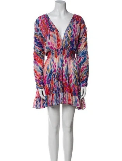 Pre-owned Misa Printed Mini Dress In Multi