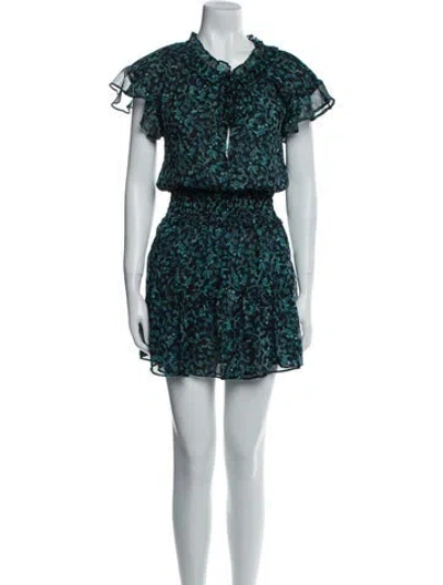 Pre-owned Misa Printed Mini Dress In Multi