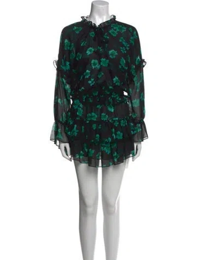 Pre-owned Misa Printed Mini Dress In Multi