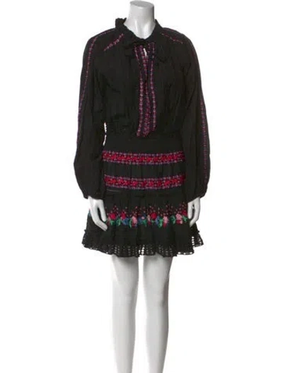 Pre-owned Misa Printed Mini Dress In Multi