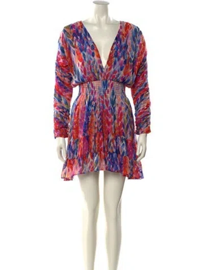 Pre-owned Misa Printed Mini Dress In Multi