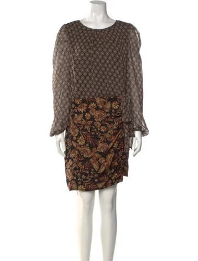 Pre-owned Misa Printed Mini Dress In Multi