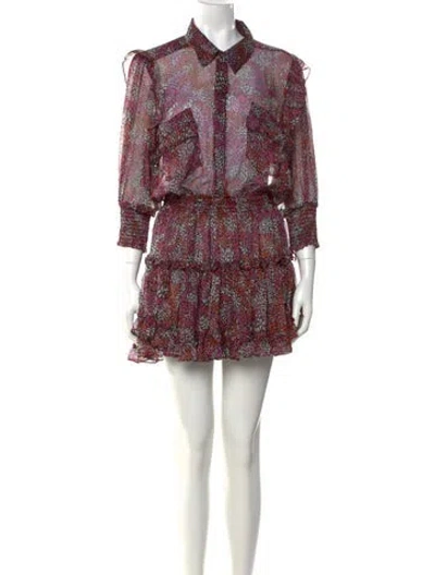 Pre-owned Misa Printed Mini Dress In Multi