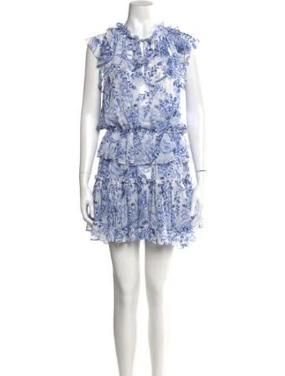 Pre-owned Misa Printed Mini Dress In Multi