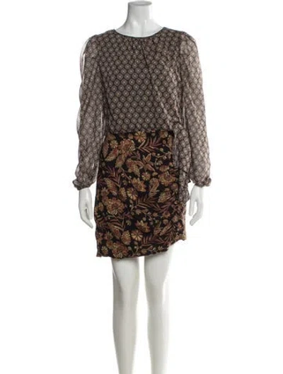 Pre-owned Misa Printed Mini Dress In Multi