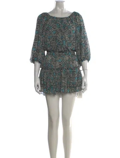 Pre-owned Misa Printed Mini Dress In Multi